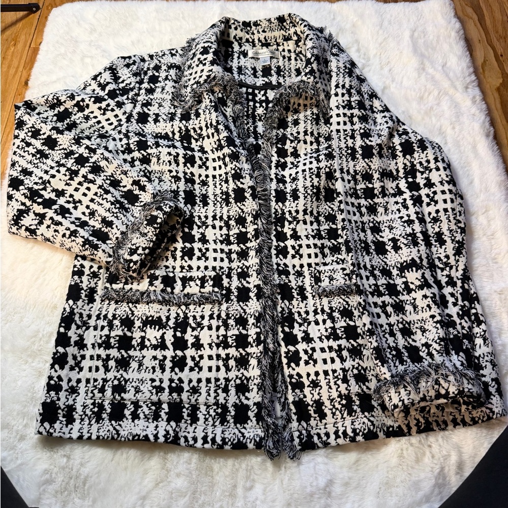 Coldwater Creek Black & White Bouclé Blazer